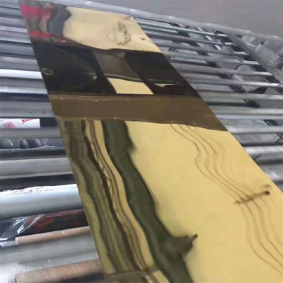 Kolorowe blachy ze stali nierdzewnej 304 Złota powierzchnia Grubość 0,2 mm Dostosowany rozmiar Walcowane na zimno